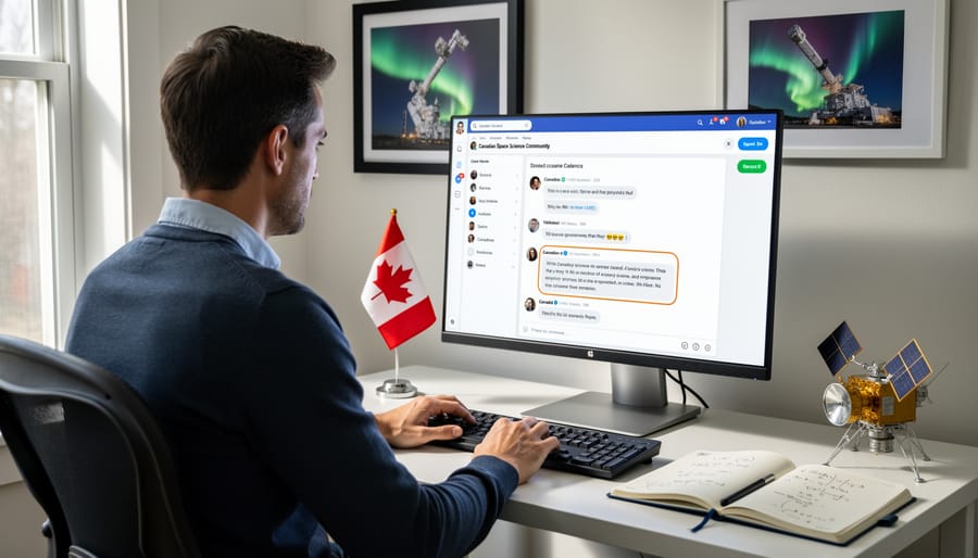 Team of space science professionals collaborating and discussing research materials